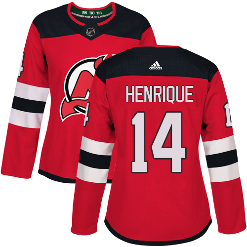 Adidas Devils #14 Adam Henrique Red Home Authentic Women's Stitched NHL Jersey